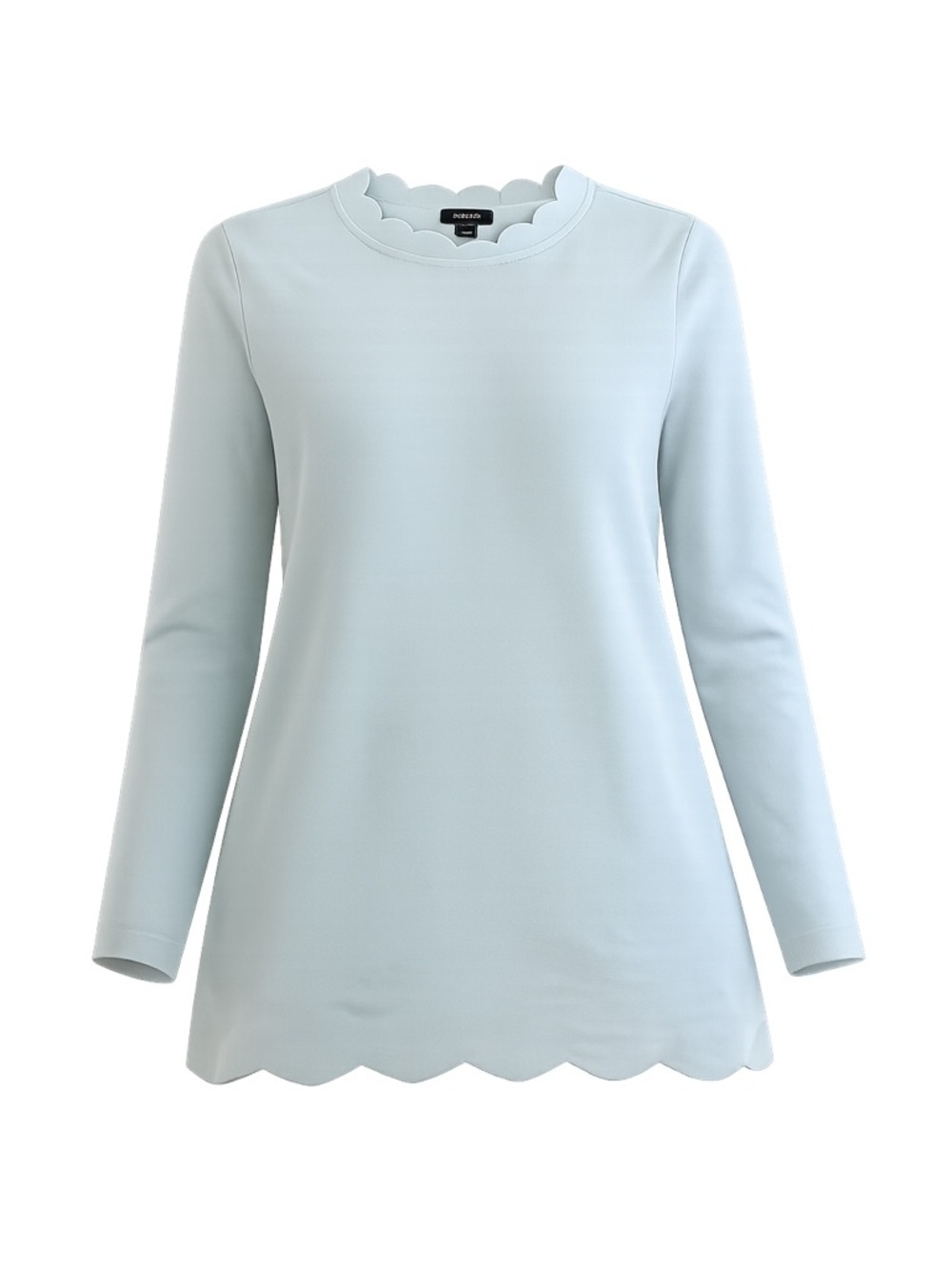 Halogen Women's Scalloped Pullover Sweater Blue Size M Long Sleeve
#089
